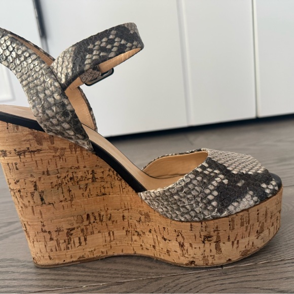 Giuseppe Zanotti Black and Gray Snakeskin Wedges - Picture 4 of 8